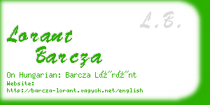 lorant barcza business card